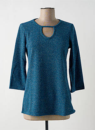Pull coupe cintrée manches 3/4 bleu MULTIPLES femme