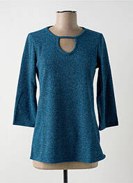 Pull coupe cintrée manches 3/4 bleu MULTIPLES femme