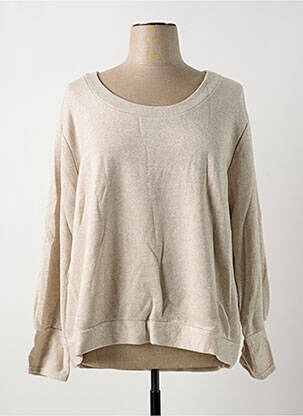 Pull coupe droite manches longues beige MULTIPLES femme
