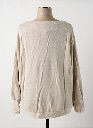 Pull coupe droite manches longues beige MULTIPLES femme