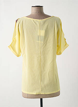 Top coupe fluide manches courtes jaune MULTIPLES femme