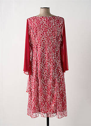 Robe mi-longue coupe fluide manches longues rouge MULTIPLES femme