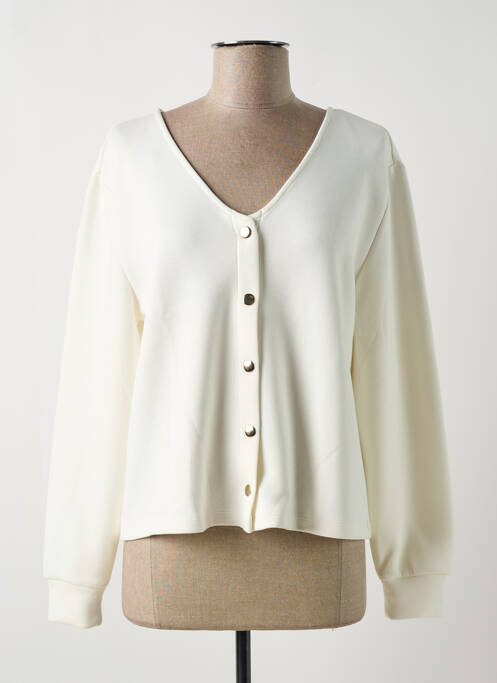 Gilet manches longues blanc PIECES pour femme