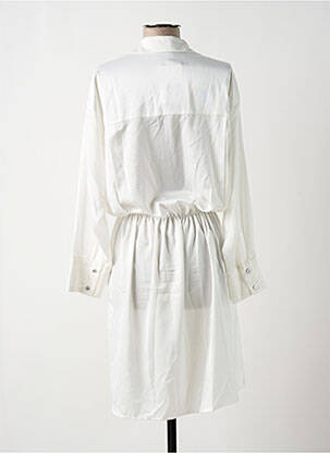 Robe mi-longue coupe fluide manches longues blanc MULTIPLES femme