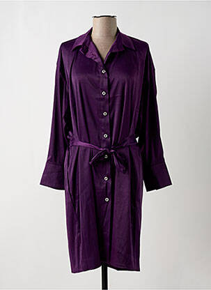 Robe mi-longue coupe fluide manches longues violet MULTIPLES femme