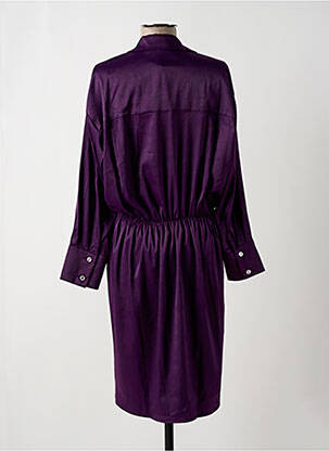 Robe mi-longue coupe fluide manches longues violet MULTIPLES femme
