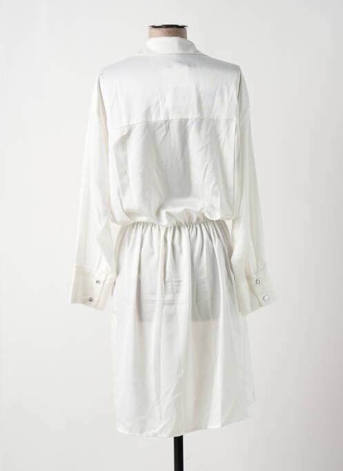 Robe mi-longue coupe fluide manches longues blanc MULTIPLES femme
