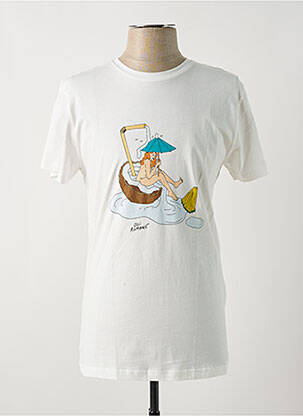T-shirt coupe droite manches courtes blanc BASK IN THE SUN homme