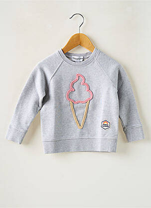 Sweat-shirt broderie manches longues gris FRENCH DISORDER fille