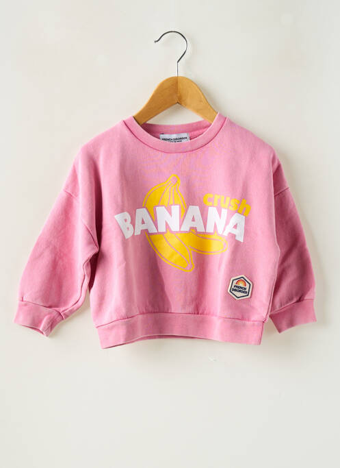 Sweat-shirt tissage jersey manches longues rose FRENCH DISORDER fille