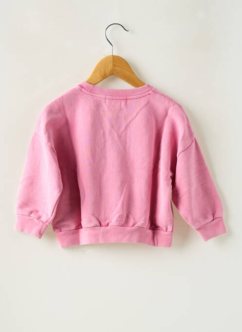 Sweat-shirt tissage jersey manches longues rose FRENCH DISORDER fille