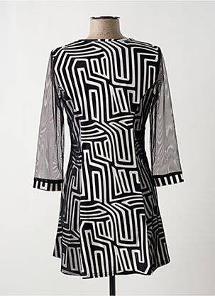 Robe courte coupe évasée manches longues noir MULTIPLES femme