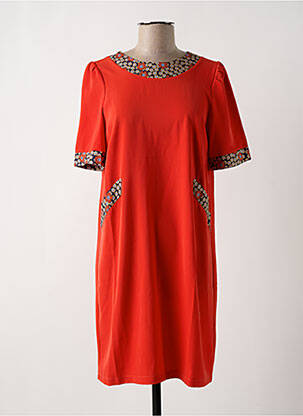 Robe courte manches courtes manches courtes orange MULTIPLES femme
