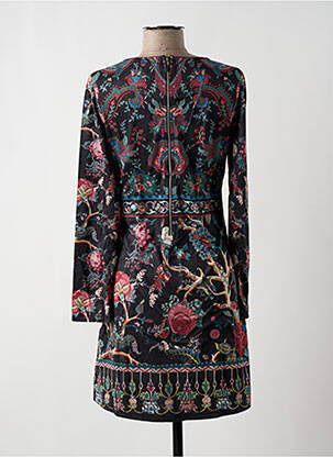 Robe courte fermeture zippée au dos manches longues noir MULTIPLES femme