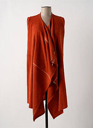 Gilet sans manche col v orange MULTIPLES femme