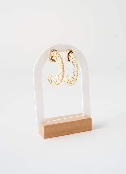 Boucles d’oreilles beige PIECES pour femme
