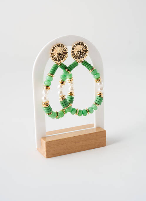 Boucles d’oreilles vert PIECES pour femme