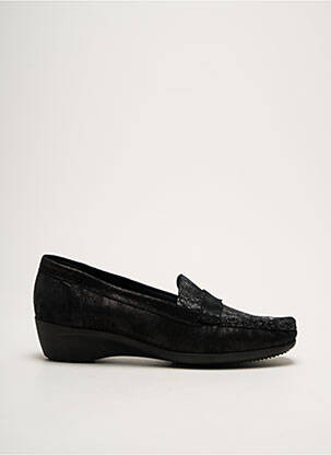 Mocassins tissage satiné talon plat jusqu'à 3cm noir ARTIKA SOFT femme