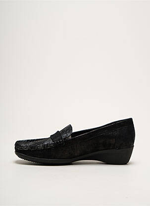Mocassins tissage satiné talon plat jusqu'à 3cm noir ARTIKA SOFT femme