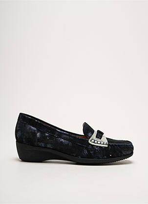 Mocassins tissage satiné talon plat jusqu'à 3cm bleu ARTIKA SOFT femme