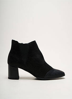Bottines/boots tissage satiné talon de 4 à 6cm noir ALPINA femme