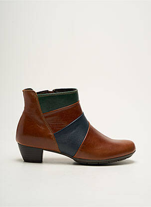 Bottines/boots matière lisse talon de 4 à 6cm marron SWEDI femme