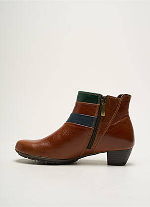 Bottines/boots matière lisse talon de 4 à 6cm marron SWEDI femme