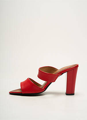 Mules/sabots tissage satiné talon de 7 à 9cm rouge MACIEJKA OBUWIE femme