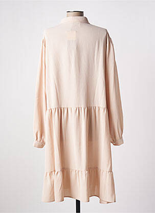 Robe mi-longue coupe fluide manches longues beige MULTIPLES femme