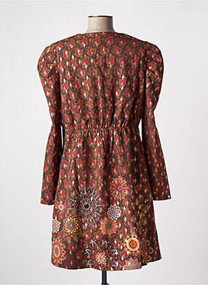 Robe courte manches longues manches longues orange MULTIPLES femme