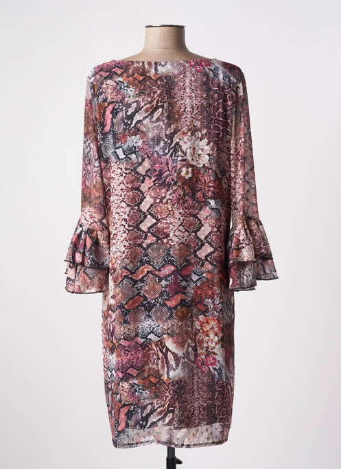 Robe mi-longue coupe fluide manches 3/4 marron MULTIPLES femme