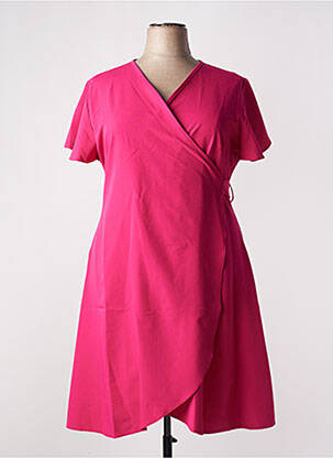 Robe mi-longue manches courtes manches courtes rose fonce MULTIPLES femme