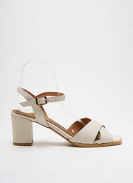Sandales/nu pieds matière lisse talon de 4 à 6cm beige O'.. femme