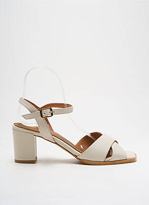 Sandales/nu pieds matière lisse talon de 4 à 6cm beige O'.. femme