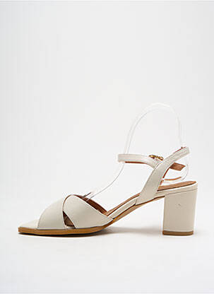 Sandales/nu pieds matière lisse talon de 4 à 6cm beige O'.. femme