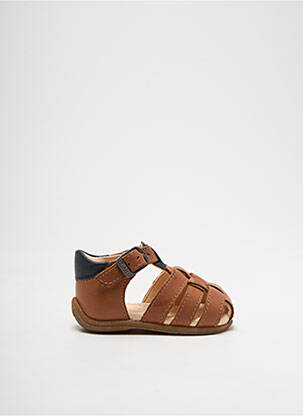Sandales/nu pieds tissage satiné bout rond marron ASTER garçon
