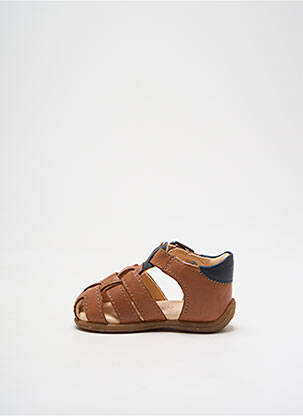 Sandales/nu pieds tissage satiné bout rond marron ASTER garçon