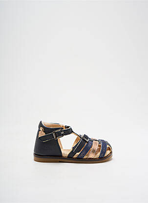 Sandales/nu pieds bout rond chiquet bleu ASTER fille