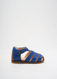 Sandales/nu pieds tissage satiné bout rond bleu ASTER garcon