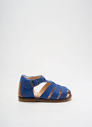 Sandales/nu pieds tissage satiné bout rond bleu ASTER garcon
