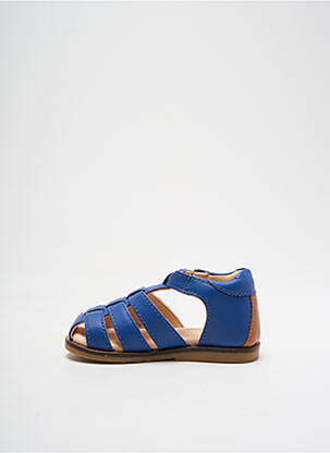 Sandales/nu pieds tissage satiné bout rond bleu ASTER garcon