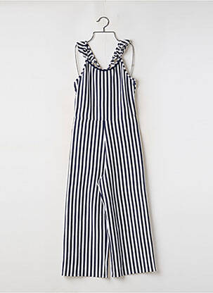Combi-pantalon col rond fines bretelles bleu MAYORAL fille
