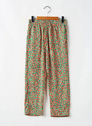 Pantalon droit poches taille élastique vert MINI MOLLY fille
