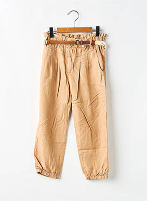 Pantalon droit fermeture zippée sous rabat boutonné taille ajustable beige MAYORAL fille