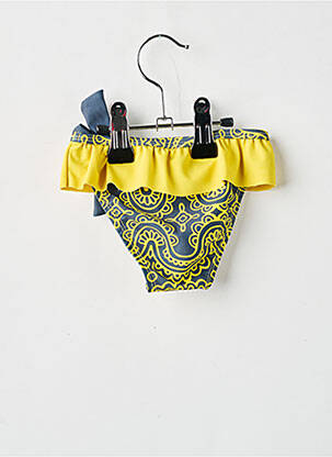 Bas de maillot de bain effet matière satinée jaune DOS TORTUGAS fille