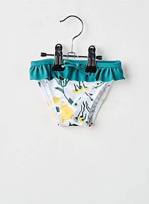 Bas de maillot de bain effet matière satinée vert DOS TORTUGAS fille