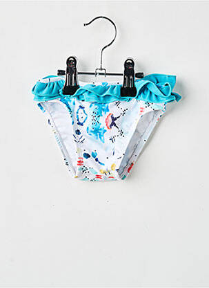 Bas de maillot de bain effet matière satinée bleu DOS TORTUGAS fille