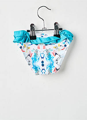 Bas de maillot de bain effet matière satinée bleu DOS TORTUGAS fille