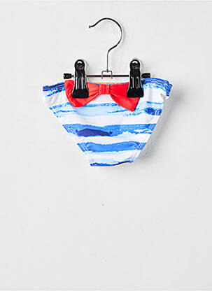 Bas de maillot de bain tissage satiné bleu DOS TORTUGAS fille