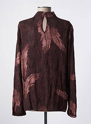 Blouse imprimé fantaisie manches longues marron YAYA femme
